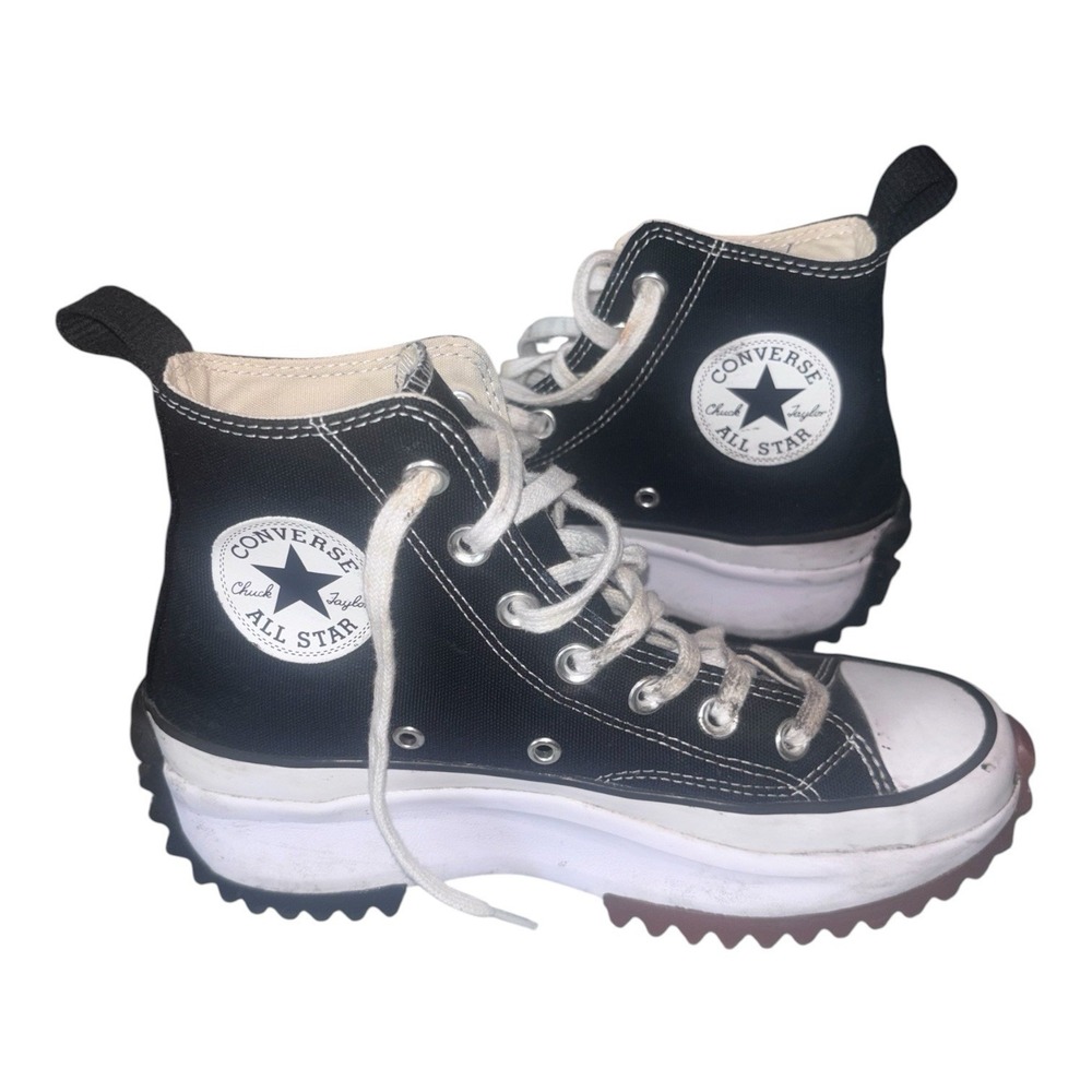Converse Run Star Hike Shoes W 6 M4.5 Black White Platform High Top Sneakers